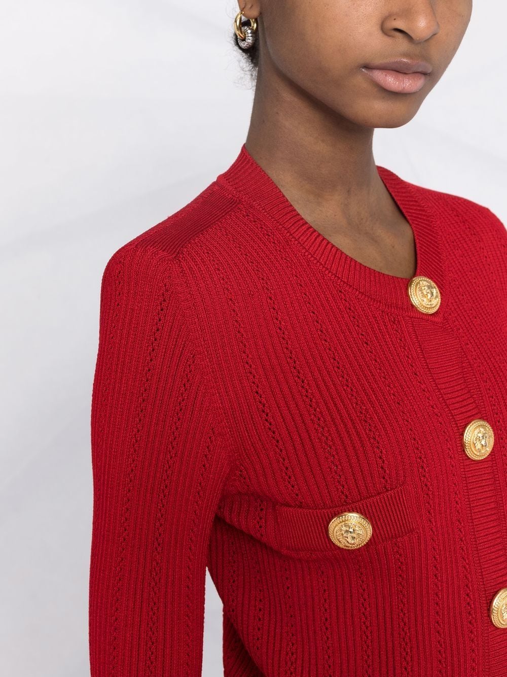 button detail knit cardigan