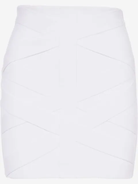 Balmain 하이웨이스트 패널 미니 스커트
