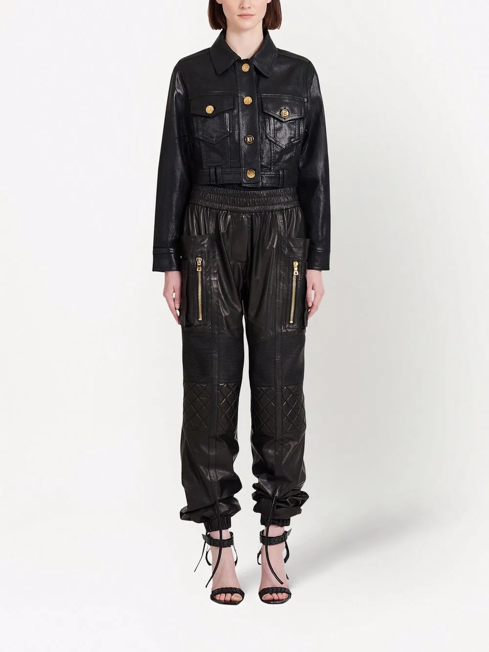 фото Balmain укороченная джинсовая куртка