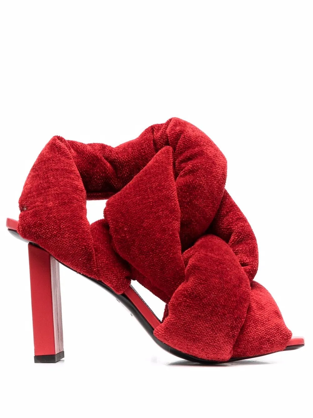 

Balmain padded velvet 100mm sandals - Red