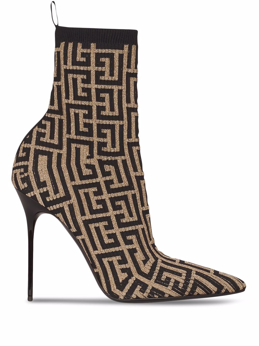 Balmain Monogram Glitter Knitted Ankle Boots - Farfetch