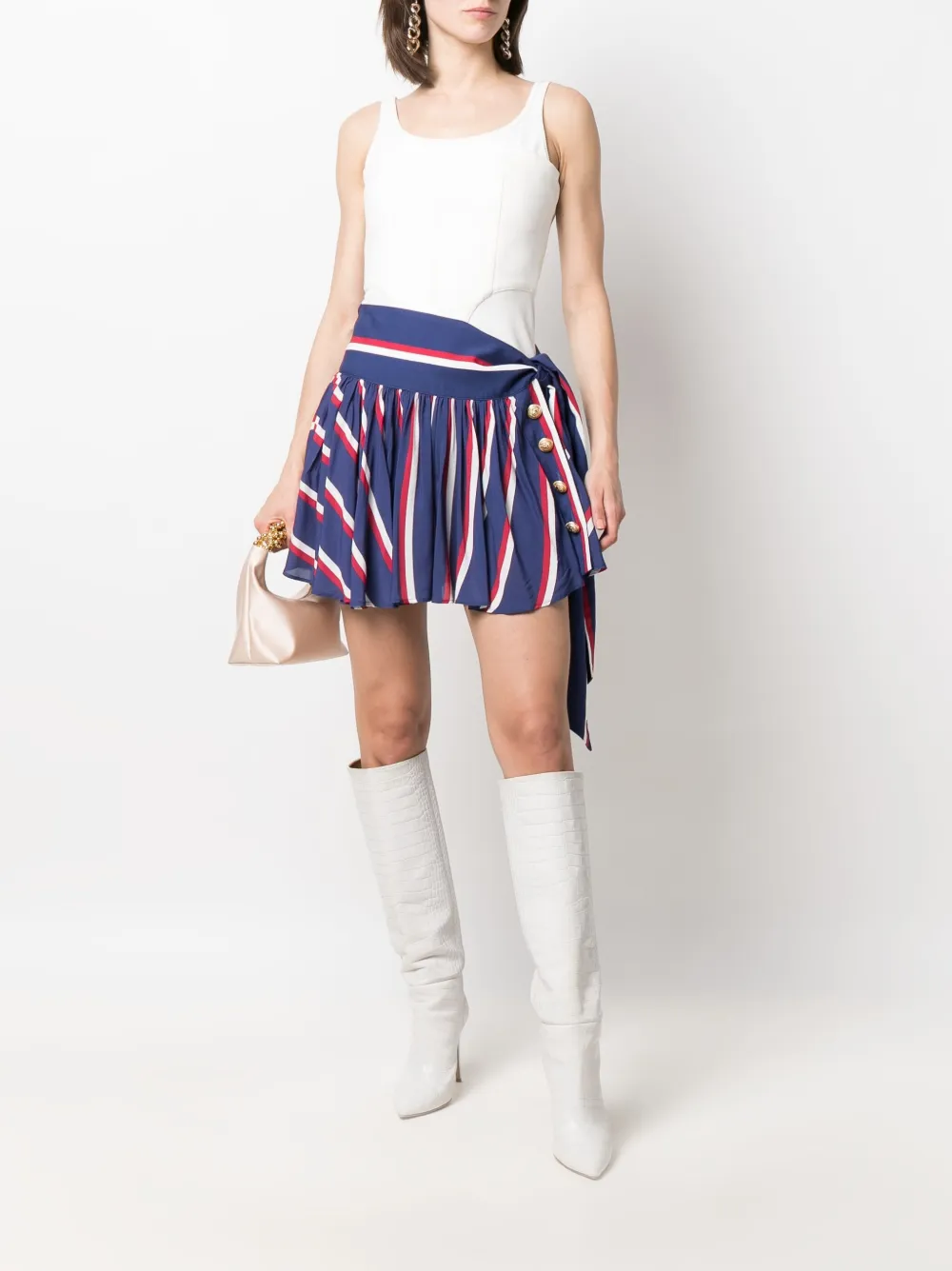 Balmain Gestreepte mini-rok - Blauw