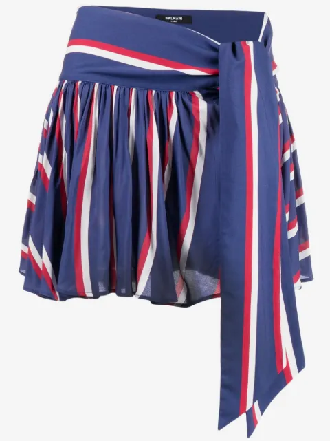 Balmain pleated striped miniskirt