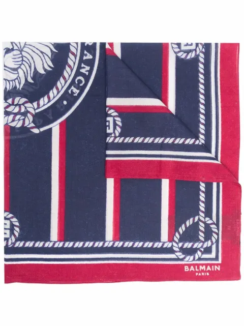 Balmain écharpe en coton à rayures