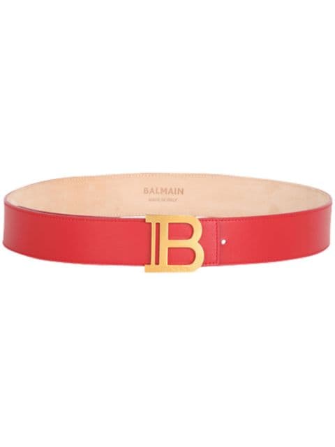 Balmain Cinto B-Belt de couro com logo na fivela