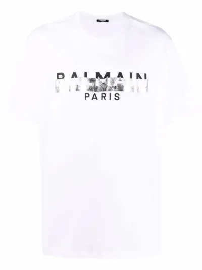 foil logo-print T-shirt | Balmain 