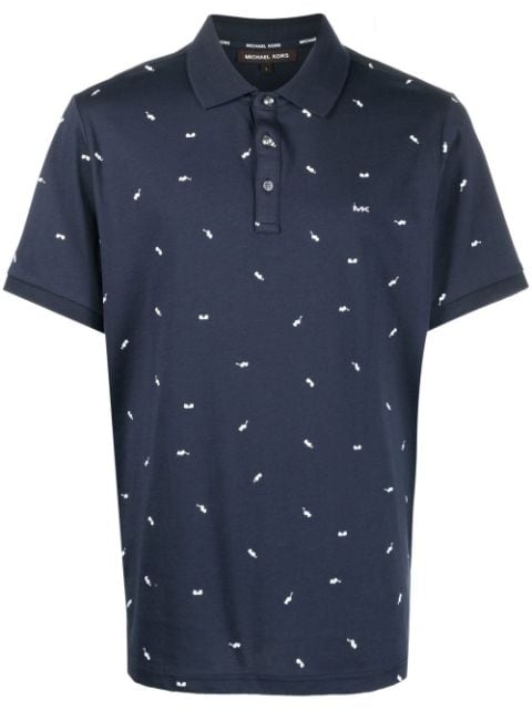 Michael Kors - sunglasses-print short-sleeved polo shirt