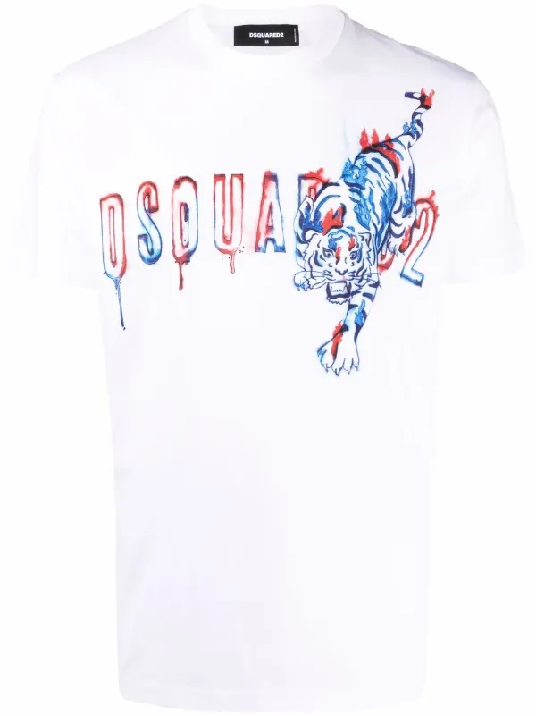 Shop Dsquared2 logo print T-shirt with 