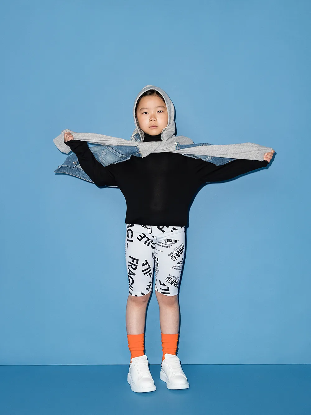 MM6 Maison Margiela Kids Radlerhose mit "Fragile"-Print | Image 8