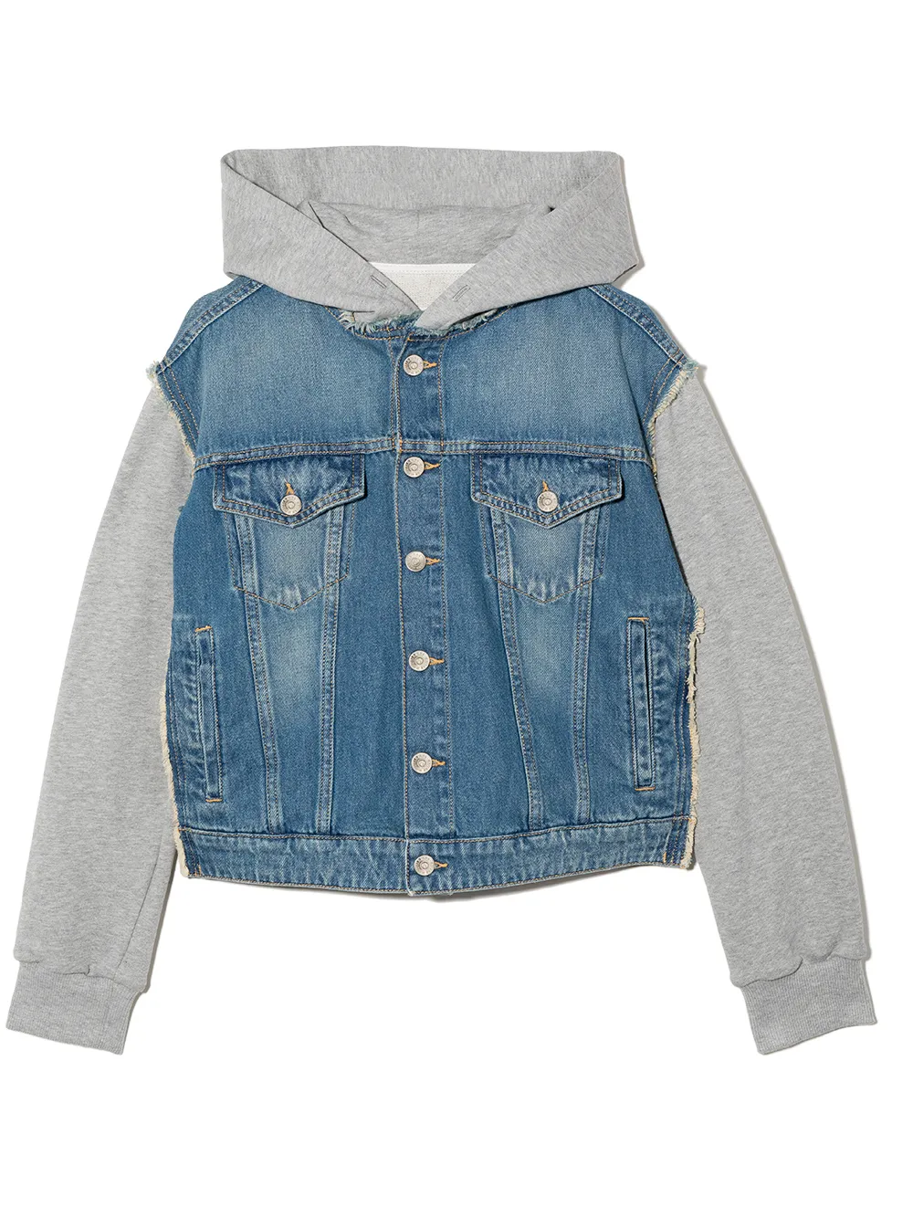 

MM6 Maison Margiela Kids chamarra de mezclilla con paneles - Azul