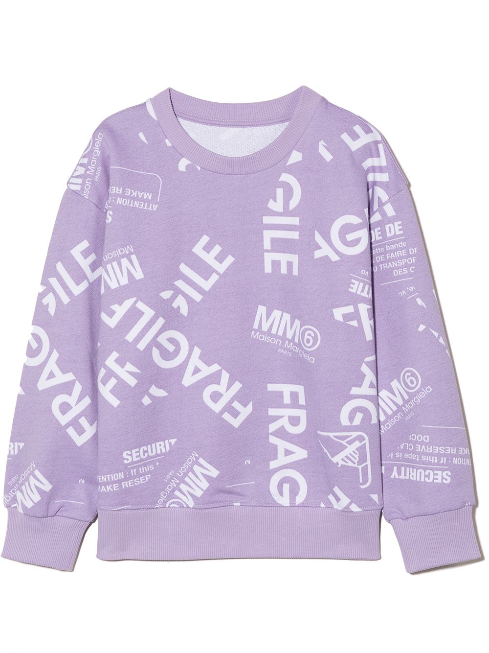 Mm6 Maison Margiela Logo-print Sweatshirt In Purple
