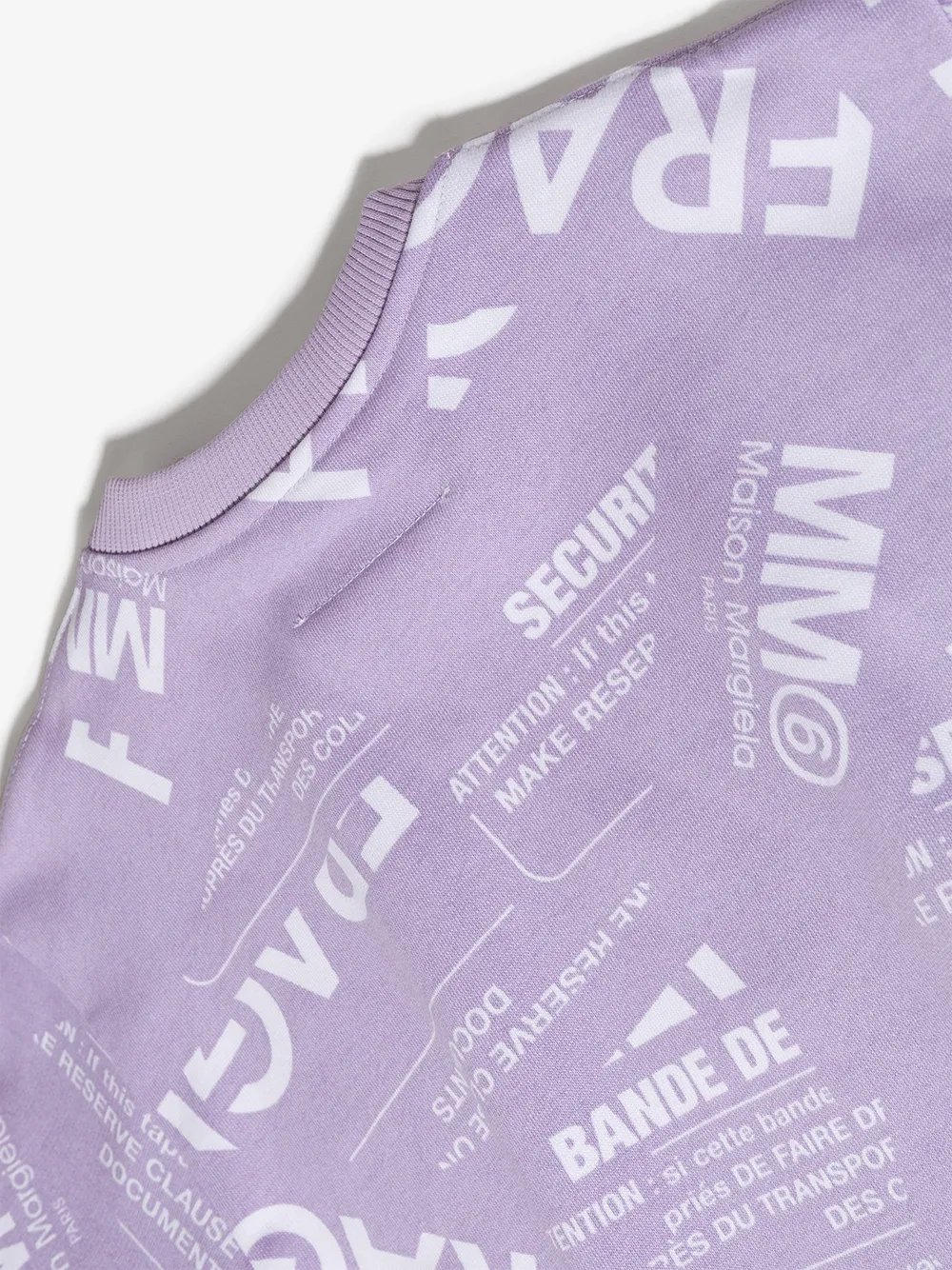Mm6 Maison Margiela Logo-print Sweatshirt In Purple
