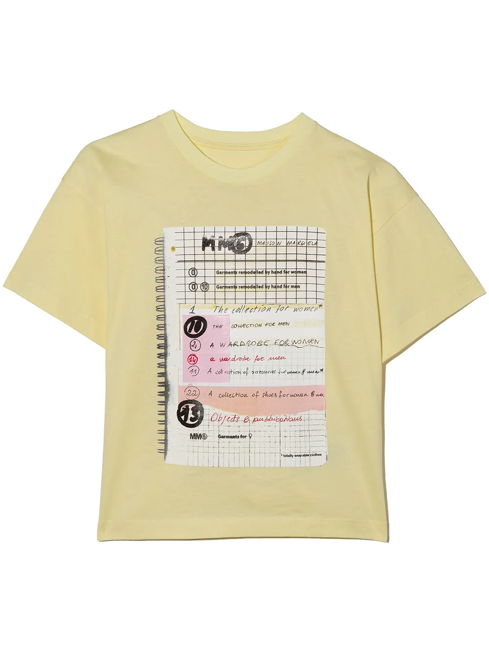 

MM6 Maison Margiela Kids playera con estampado de cuaderno - Amarillo