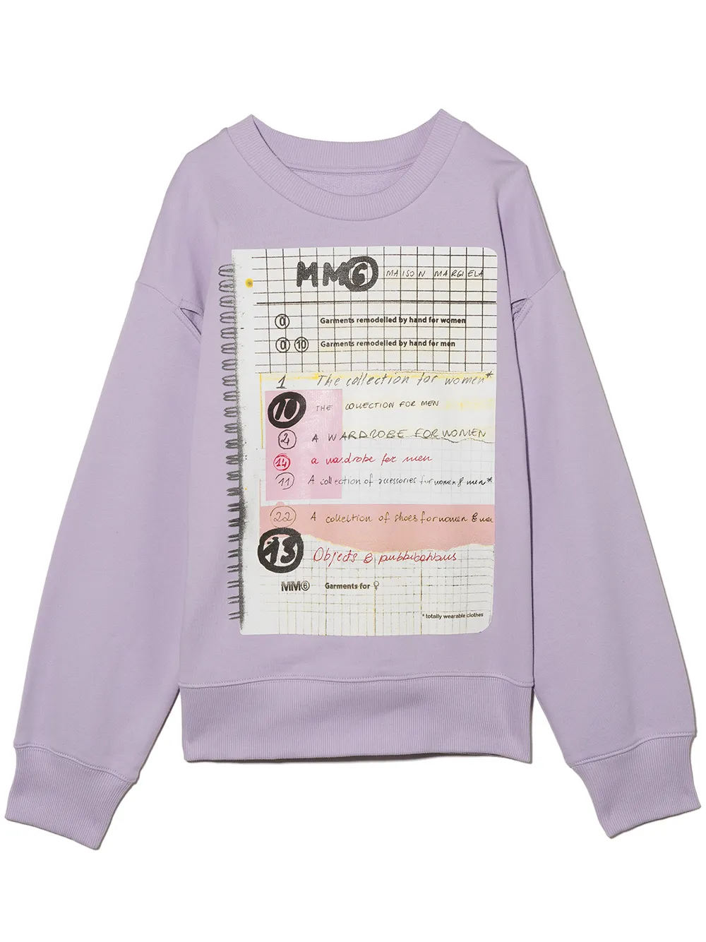 

MM6 Maison Margiela Kids sudadera con cuaderno estampado - Morado