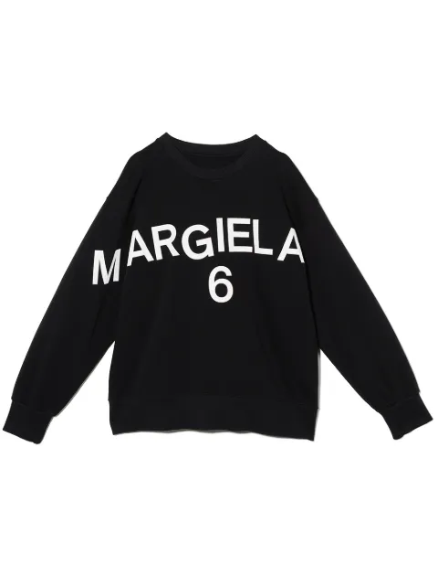 mm6 maison margiela kids logo印花圆领卫衣