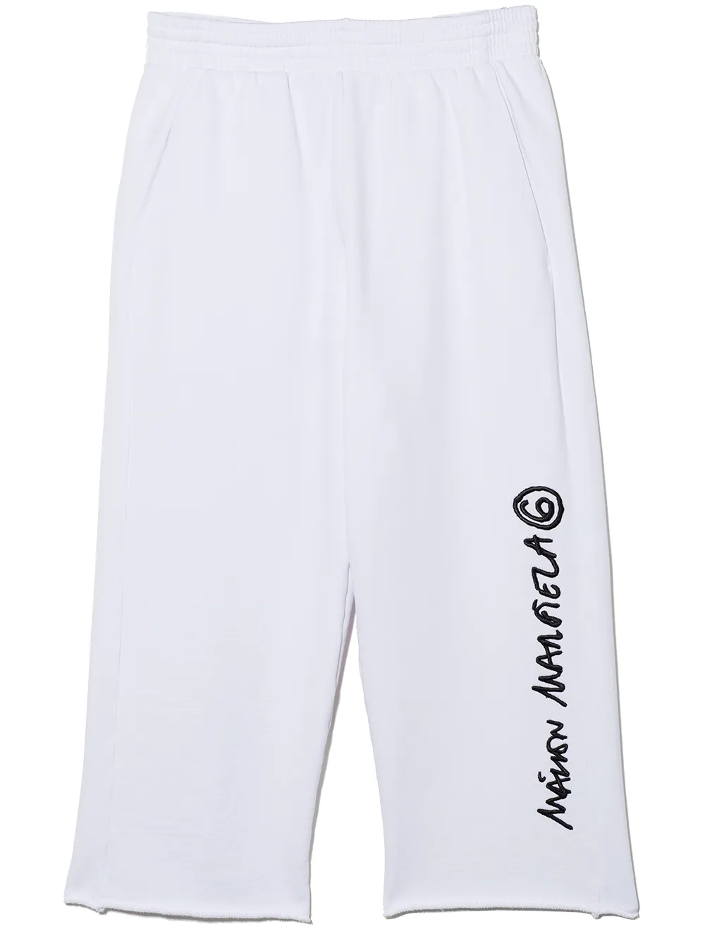 

MM6 Maison Margiela Kids pants con logo bordado - Blanco