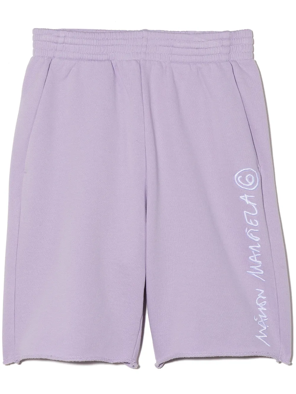 

MM6 Maison Margiela Kids shorts deportivos con logo bordado - Morado