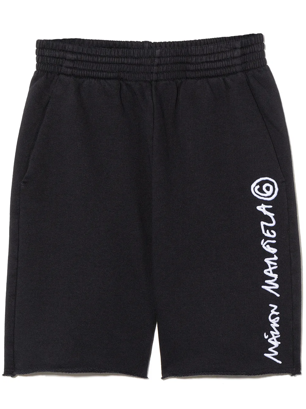 

MM6 Maison Margiela Kids shorts deportivos con logo bordado - Negro
