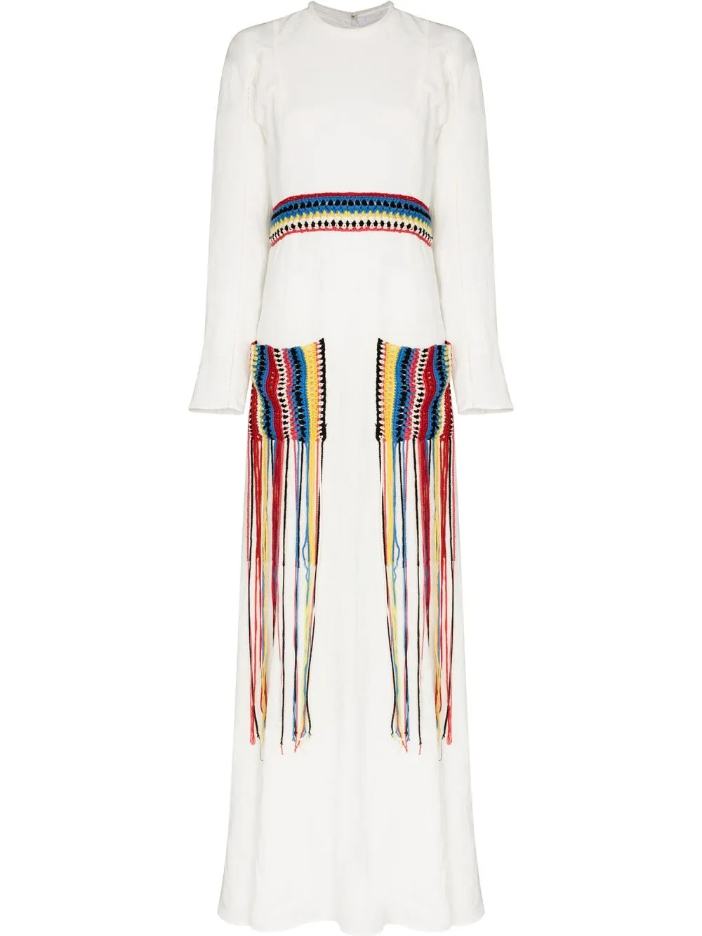 

Chloé vestido con flecos - Blanco