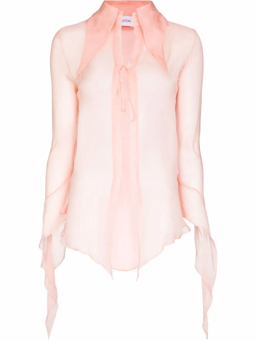 

16Arlington top transparente Sanaga drapeado - Rosado