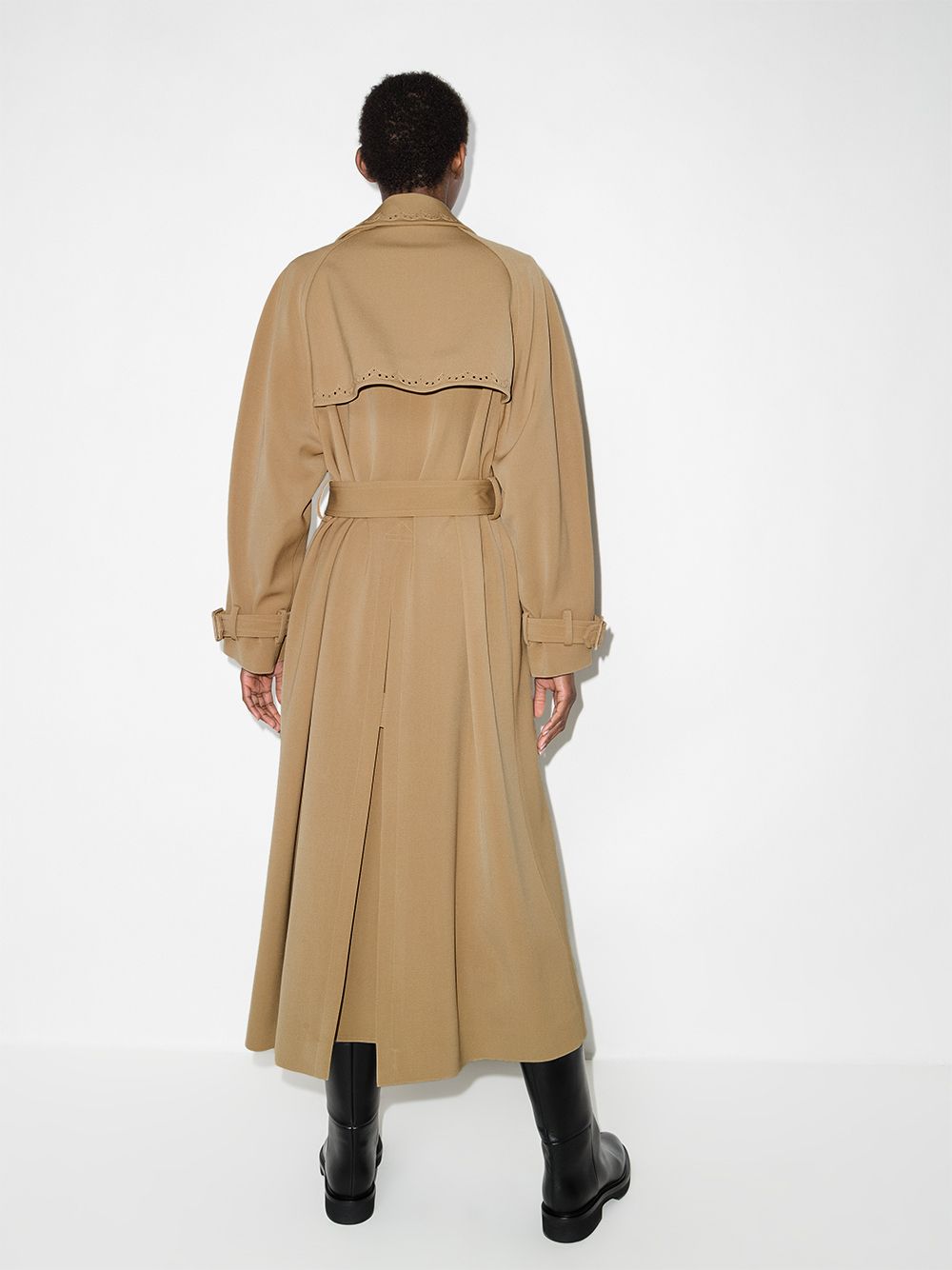 Shop Chloé Broderie Anglaise Trench Coat In Neutrals