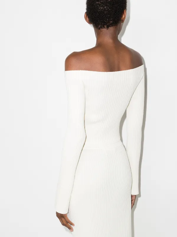white off shoulder knit