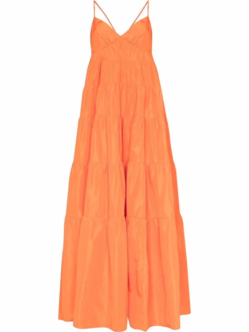 

STAUD Ripley taffeta floor-length dress - Orange