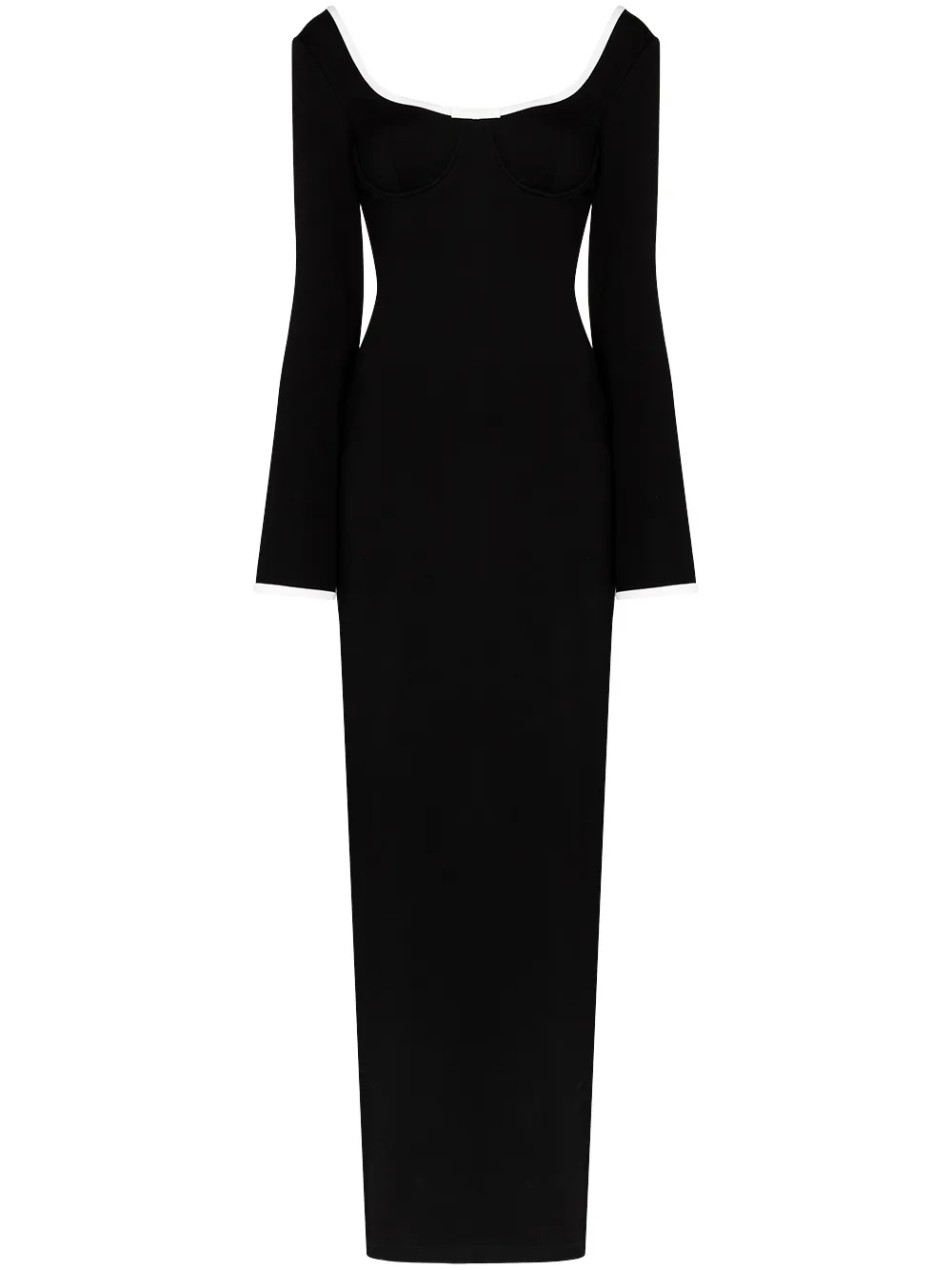 STAUD платье миди Berry с контрастной отделкой