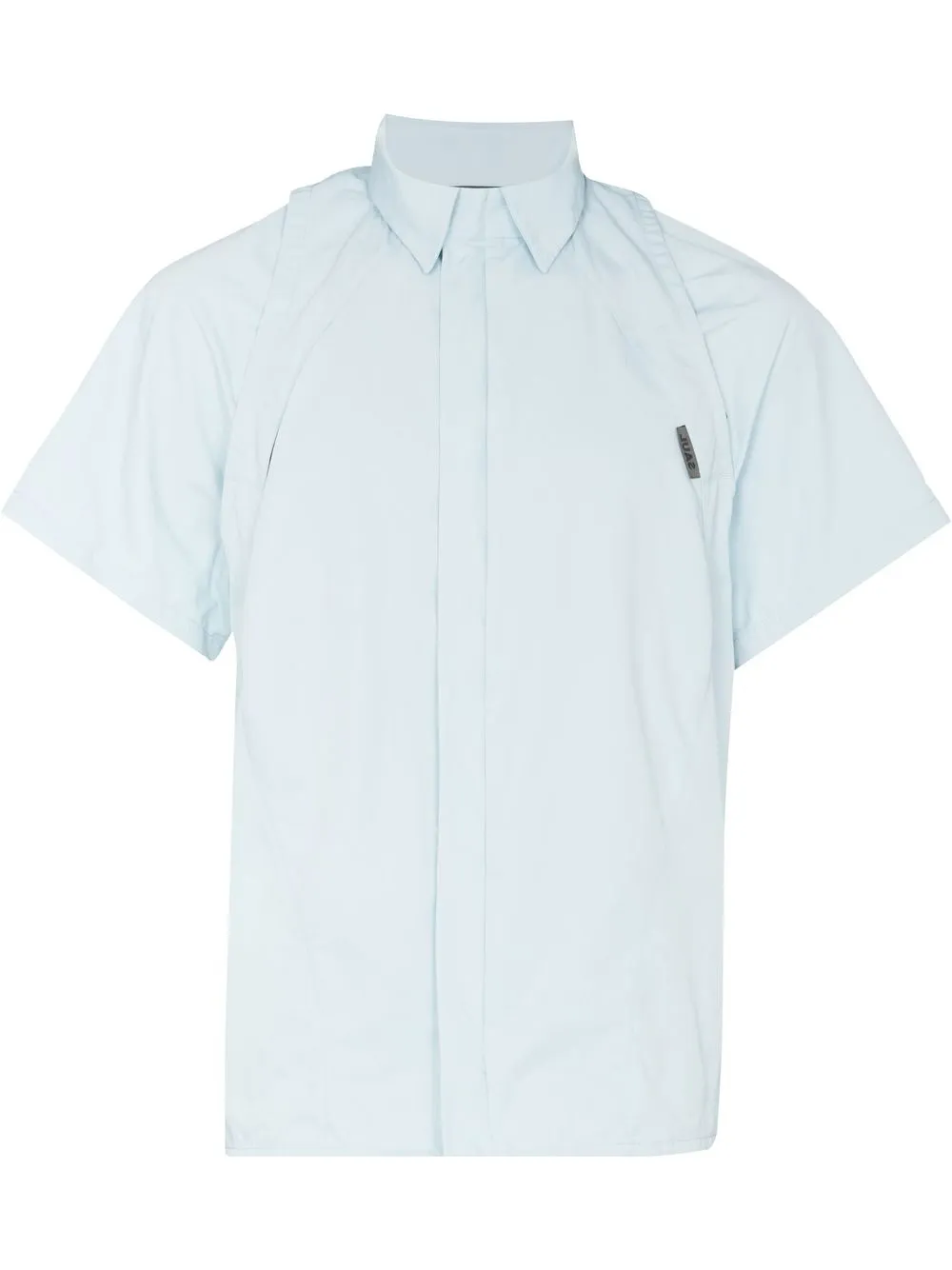 

Saul Nash mesh-panel zipped shirt - Blue