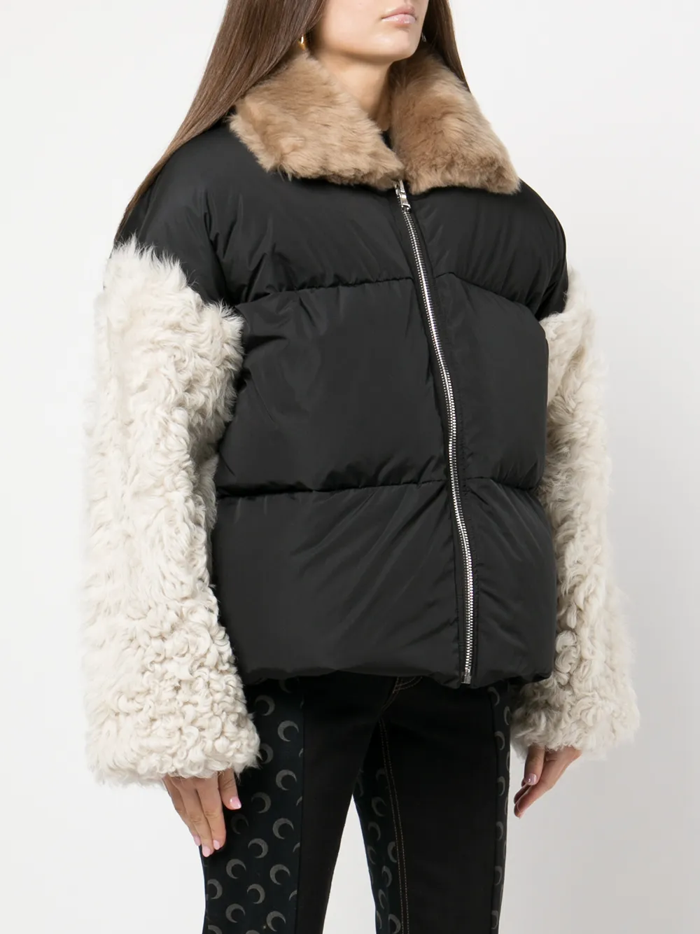 фото Sandy liang пуховик allen с контрастной отделкой