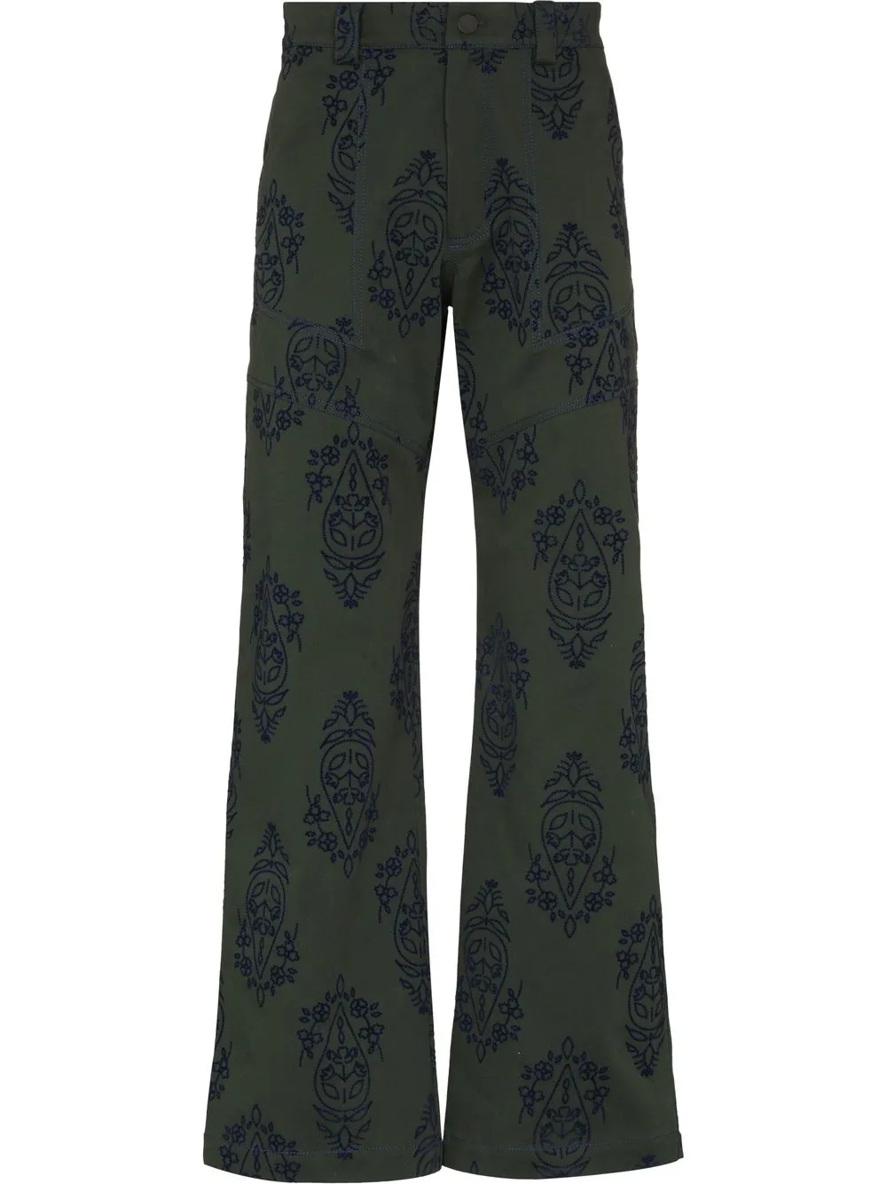 

Paria Farzaneh embroidered straight-leg jeans - Green