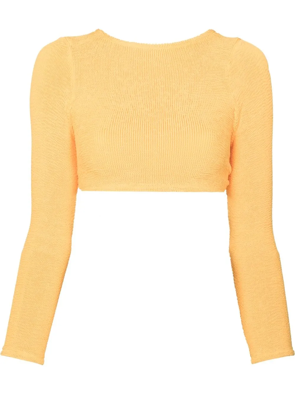 

Hunza G Celeste open-back crinkled-effect cropped top - Yellow