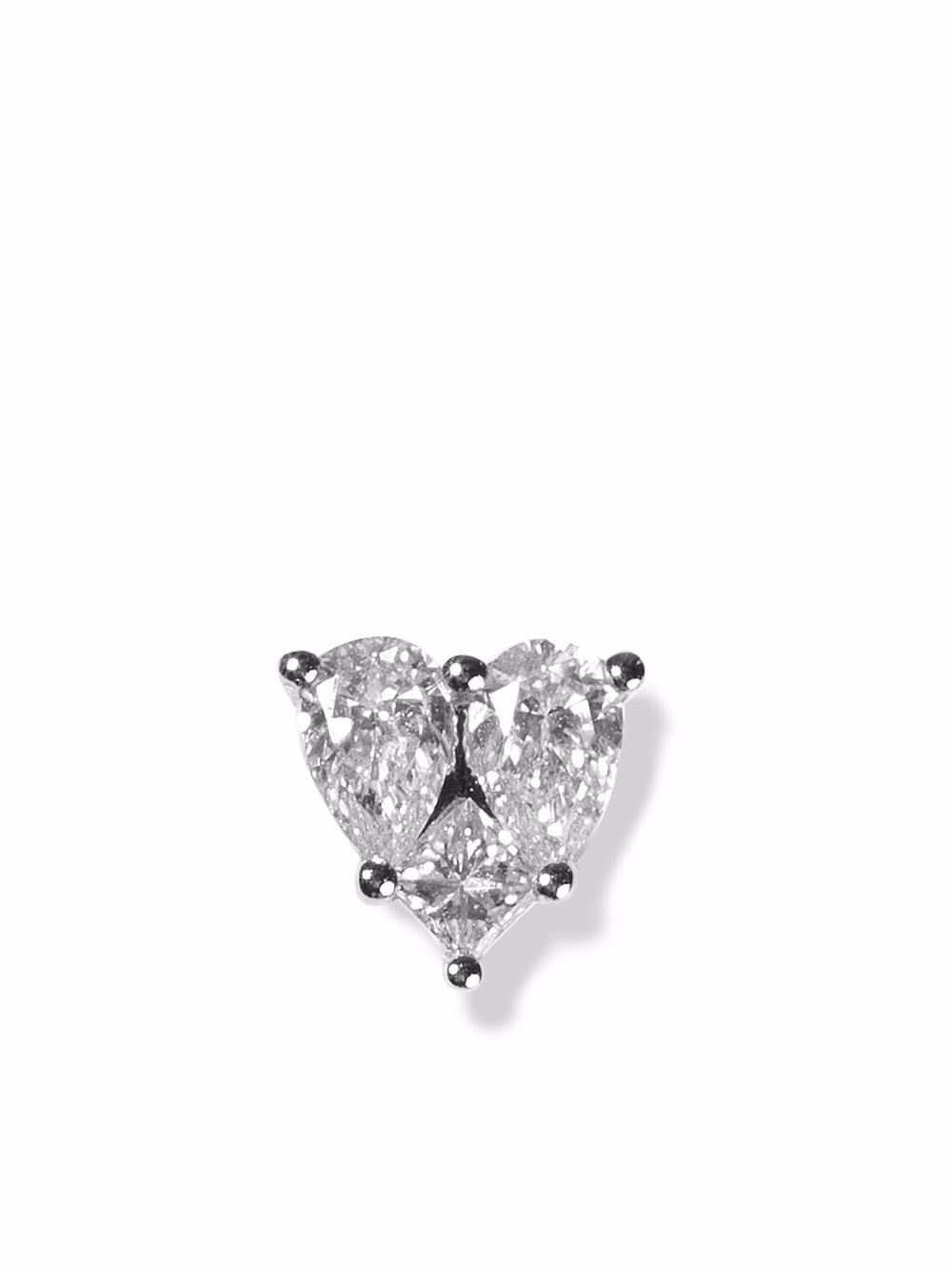 фото As29 серьги-гвоздики diamond heart из белого золота