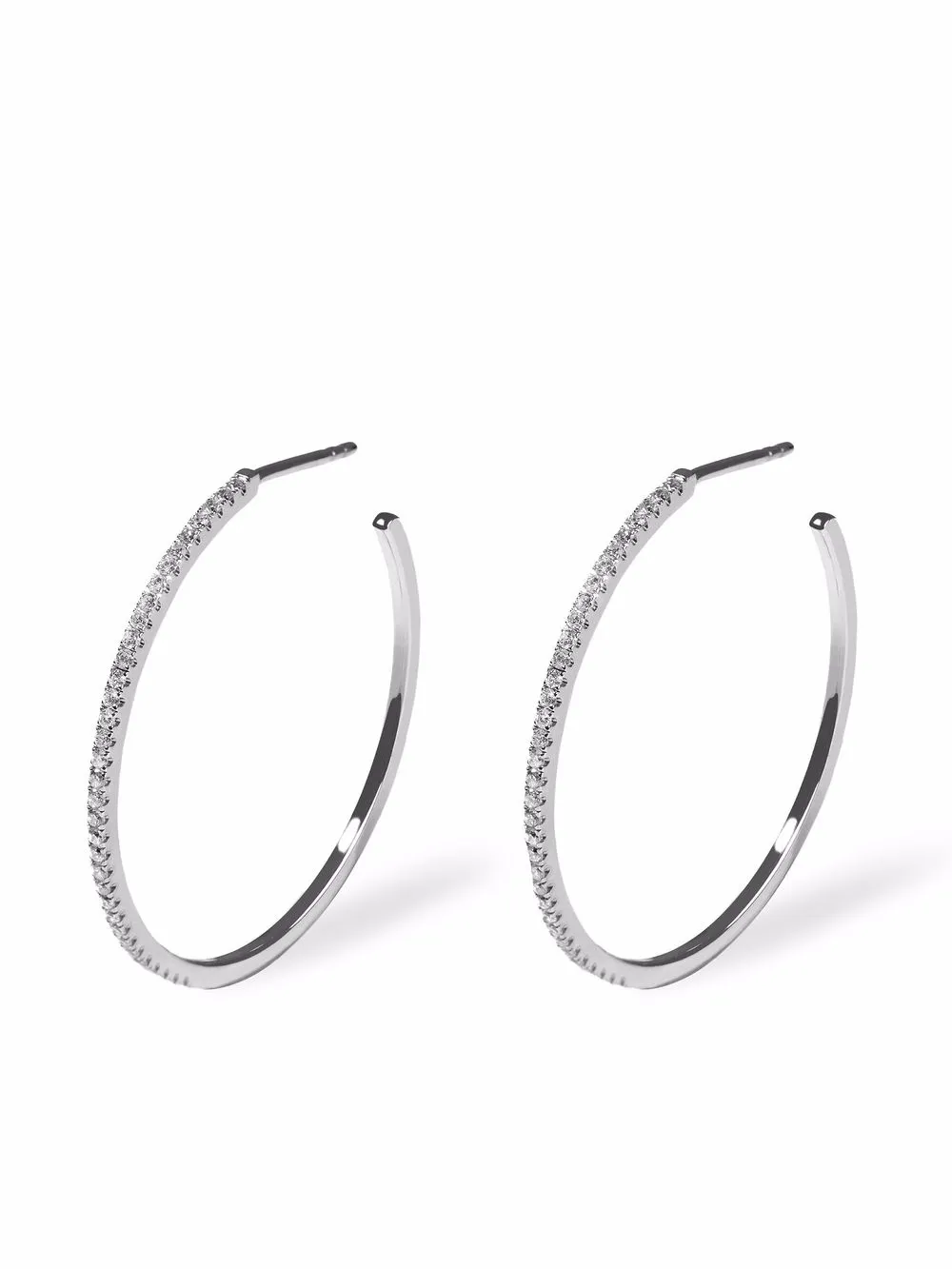 

AS29 18kt white gold Essential diamond hoop earrings - Silver
