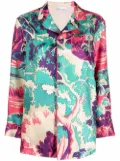 RED Valentino abstract-print pyjama-style silk shirt - Green