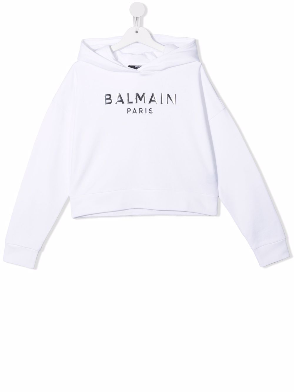 фото Balmain kids худи с логотипом и эффектом металлик