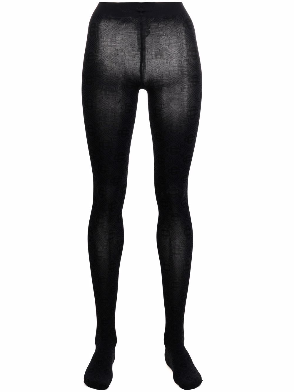 Casablanca Monogram Pattern Tights In Black