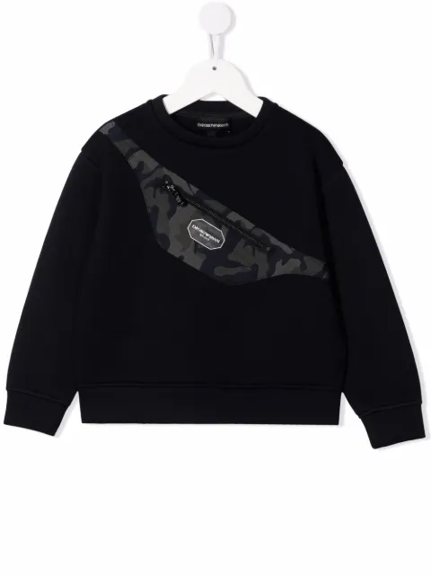 Emporio Armani Kids logo crew-neck sweatshirt 