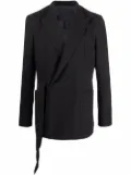 Balmain side tie fastening blazer - Black