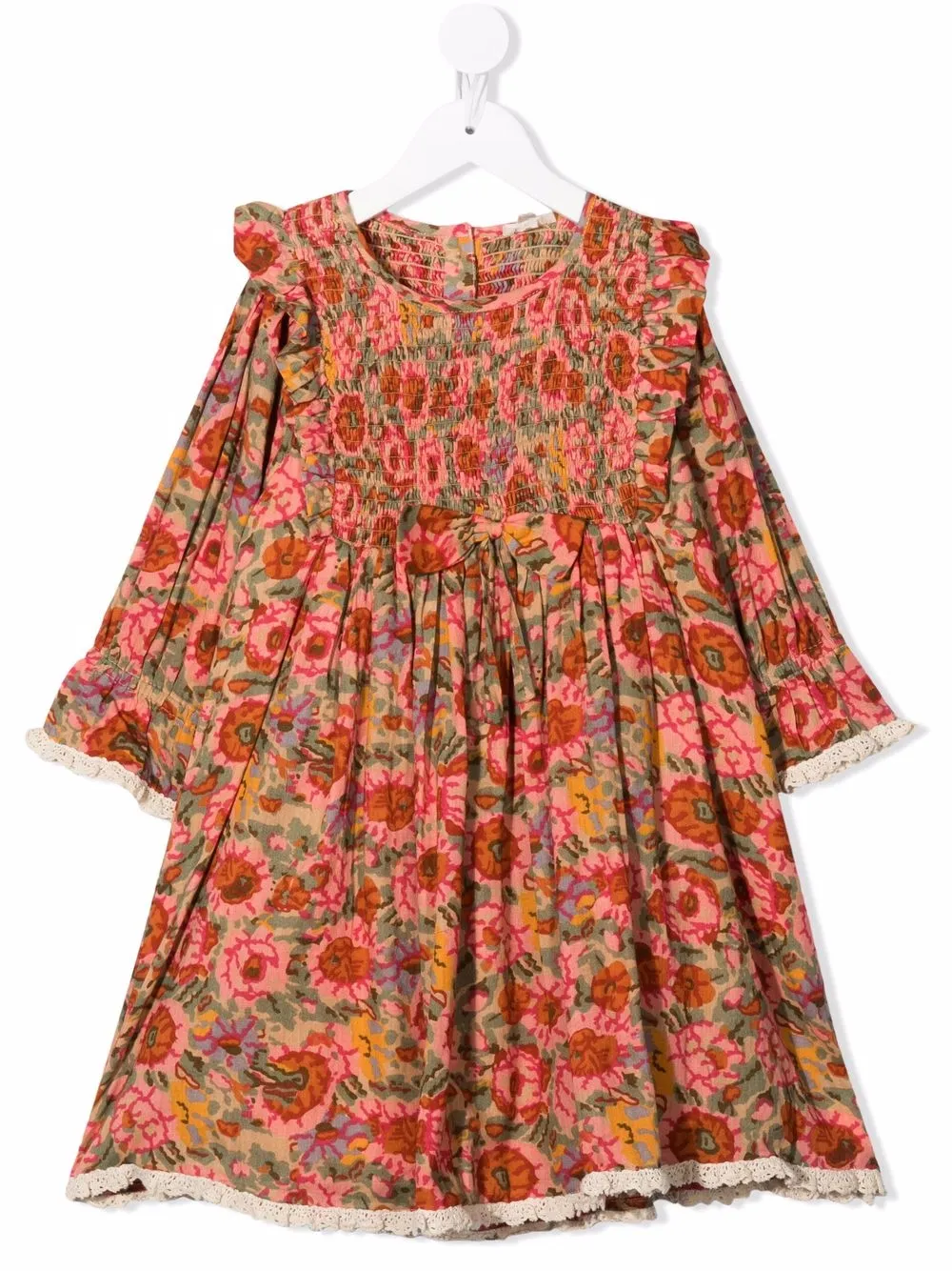 

ByTimo Kids vestido fruncido con estampado floral - Rosado