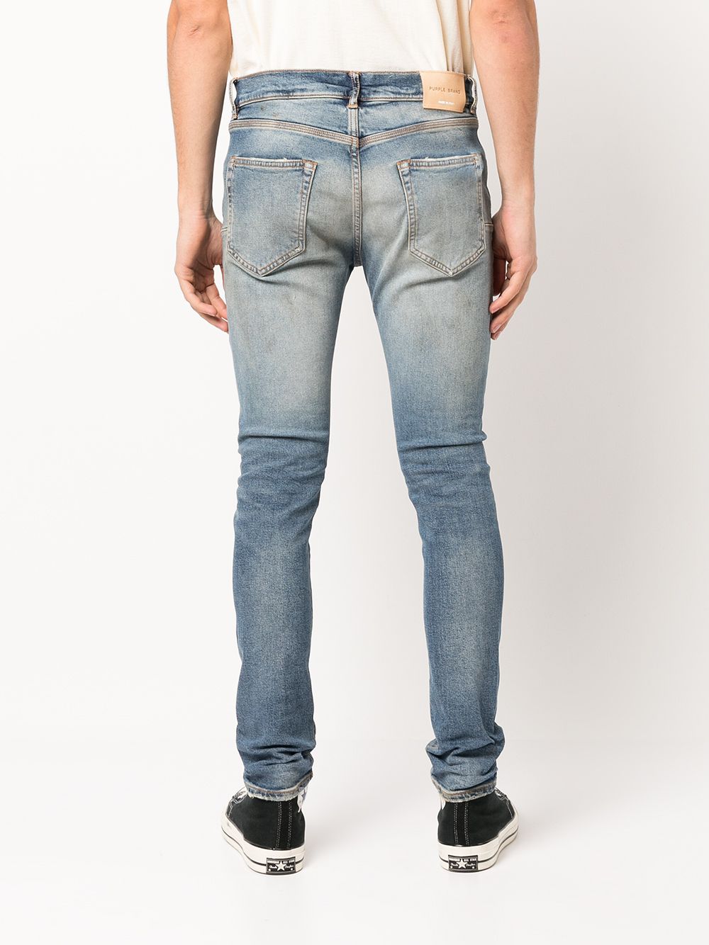 фото Purple brand узкие джинсы с эффектом потертости