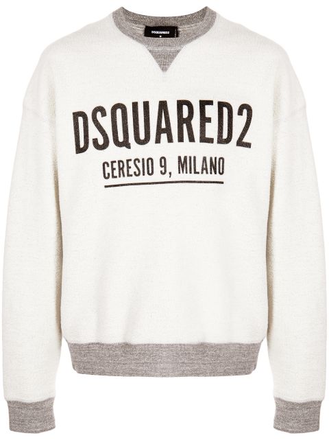 DSQUARED2 logo-print contrast-trimmed sweatshirt Men