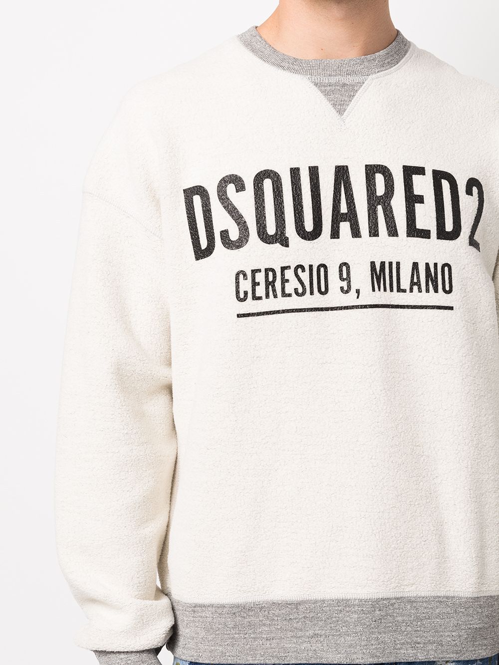 DSQUARED2 logo-print contrast-trimmed sweatshirt Men