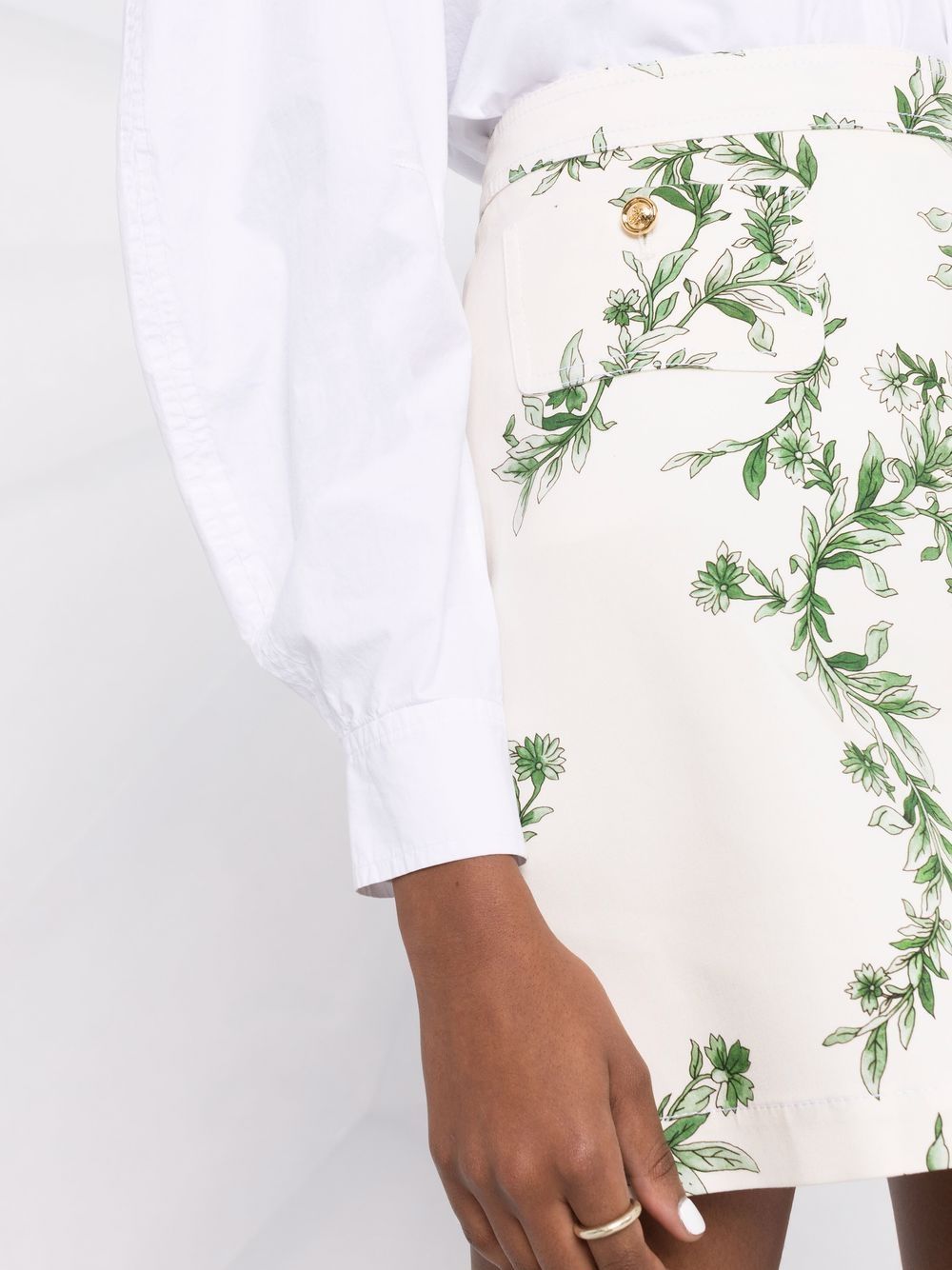фото Giambattista valli юбка с завышенной талией и цветочным принтом