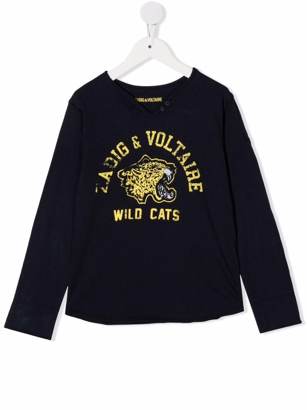 фото Zadig & voltaire kids футболка wild cats с длинными рукавами и графичным принтом