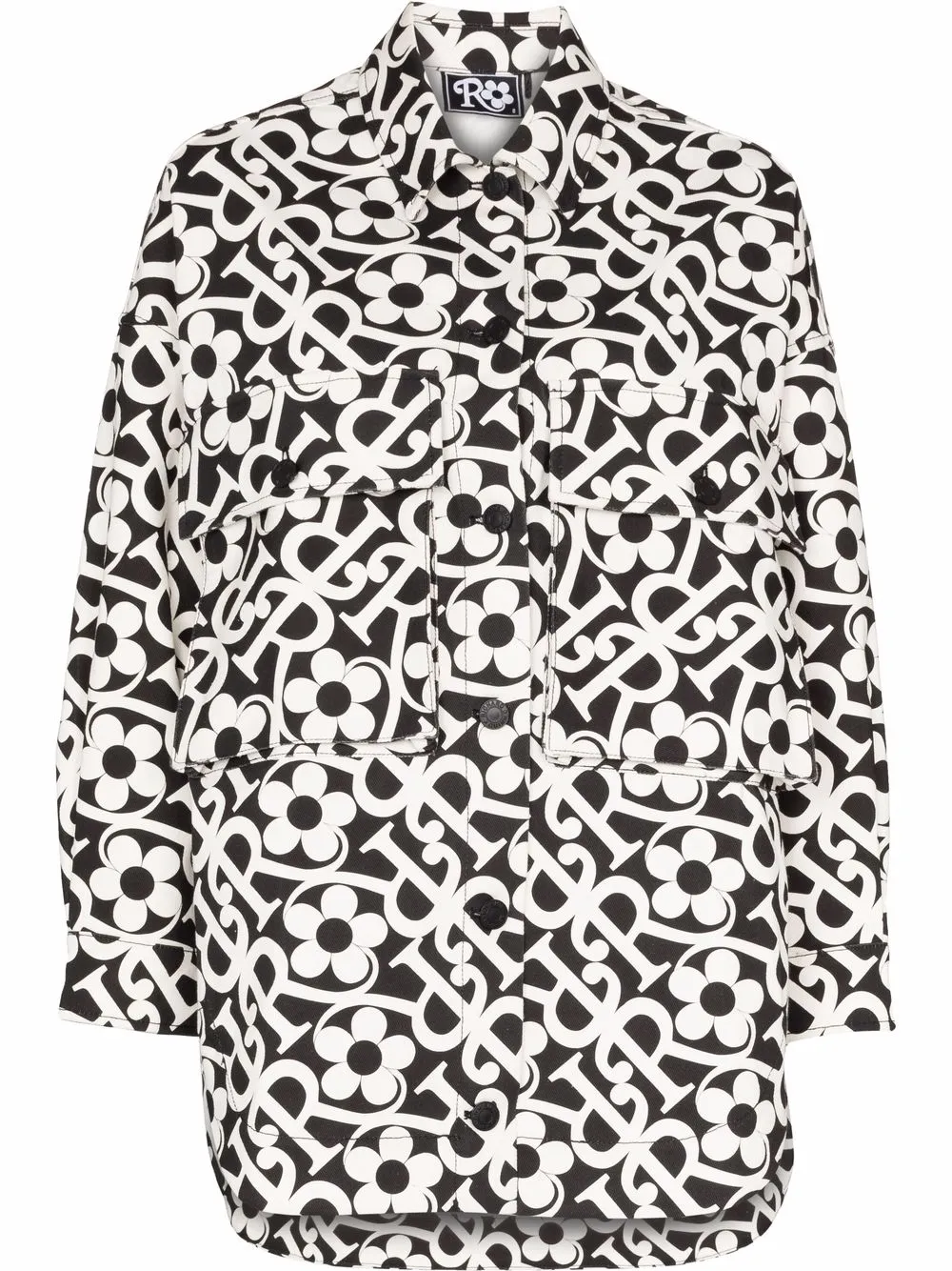 

Richard Quinn camisa oversize con logo estampado - Blanco