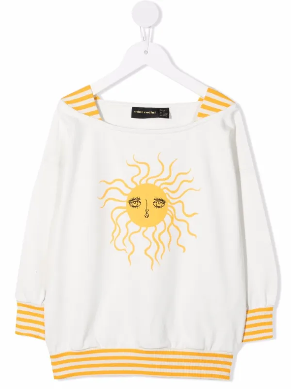 Sun print clearance long sleeve sweatshirt