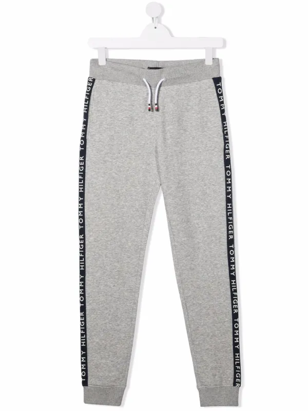 Tommy Hilfiger Junior TEEN logo-tape Track Pants Grey