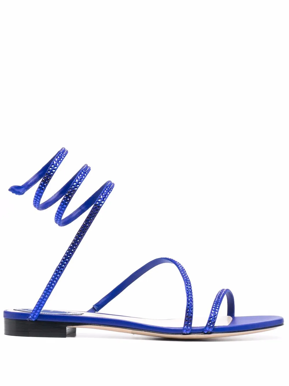 

René Caovilla Cleo crystal-embellished flat sandals - Blue