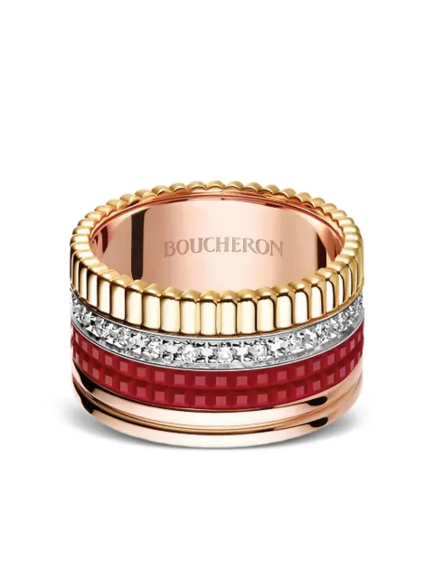 Boucheron 18K rose gold Quatre Red Edition diamond ring